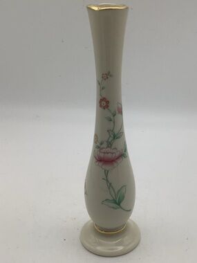 Vintage Lenox  Floral Garden Cream Bud Vase with Delicate Floral Design